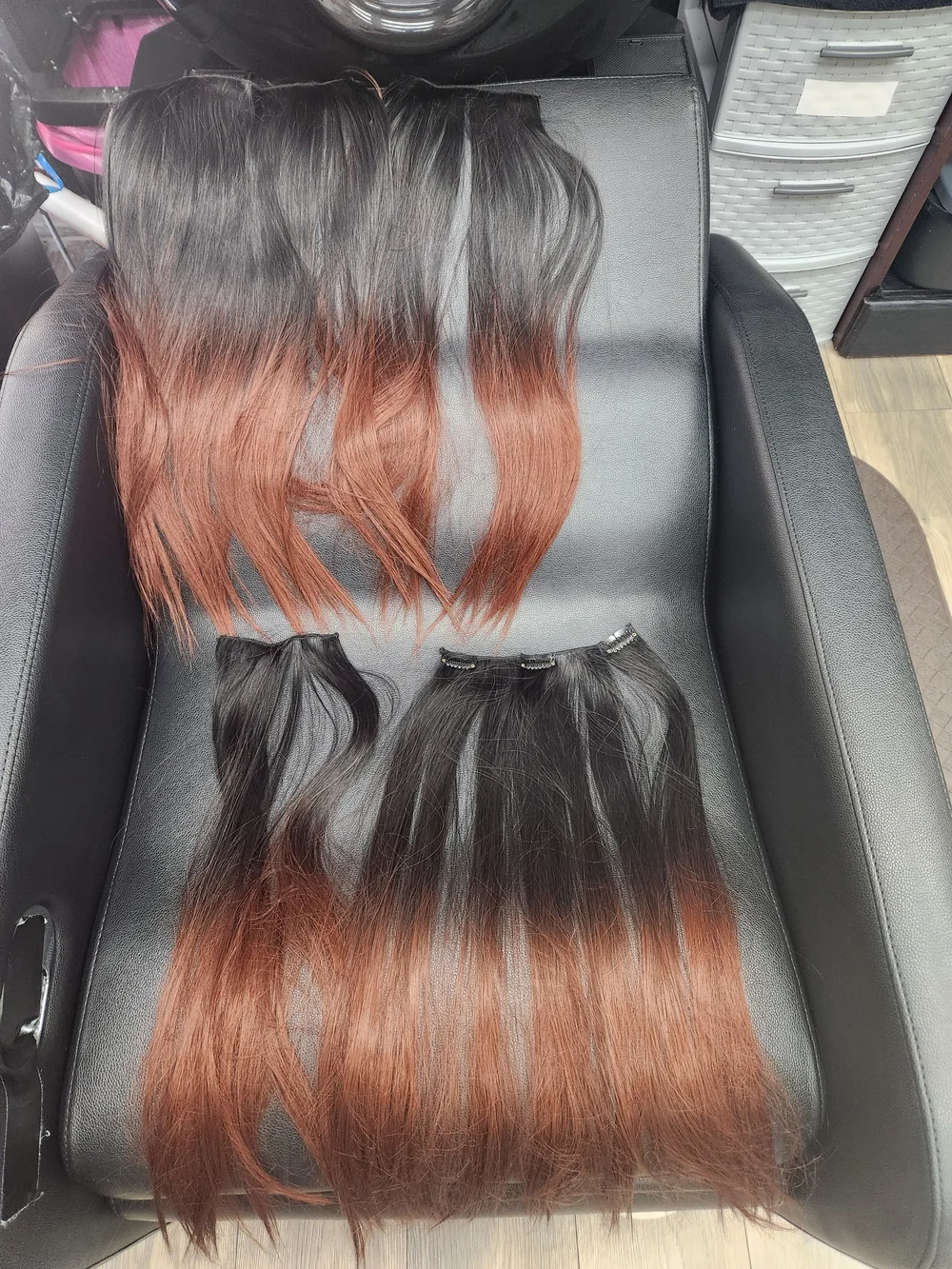 Black to Copper Ombre Clip-In Hair Extensions - Women Hair